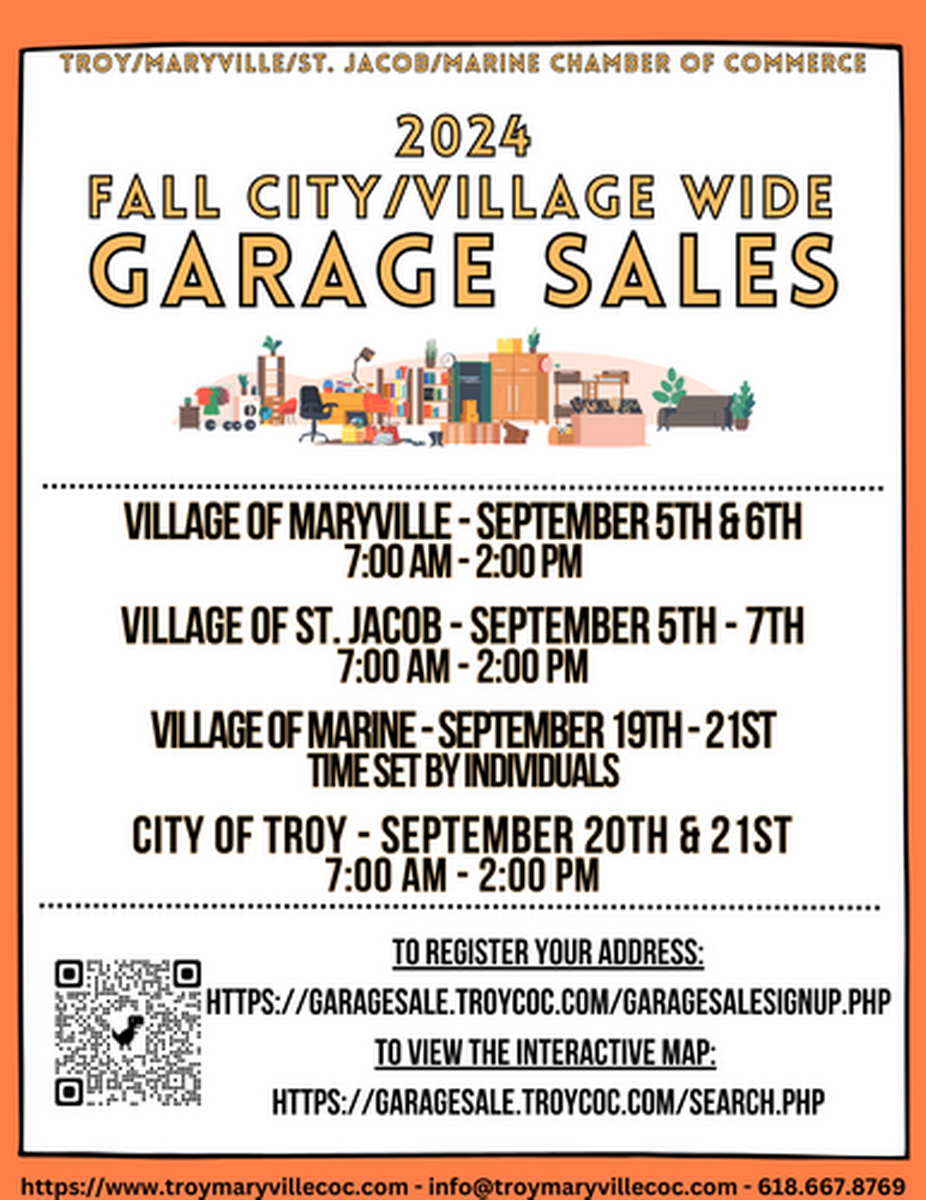 Troy City Wide Garage Sales Fall 2024 Sep 20, 2024 to Sep 21, 2024